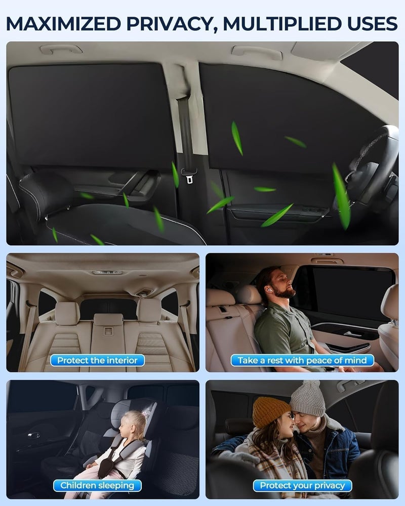 JASVIC for Toyota Prius 2016-2022(NOT for Prius C or V) Car Window Shades, 6pcs Privacy Sun Shade Set for Front Windshield Side and Rear Windows, Full Window Covers Keeps Vehicle Cool for Camping Napping - Image 5